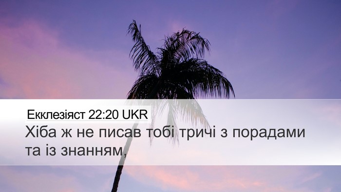 Екклезіяст 22:20 UKR Bible Verse Image