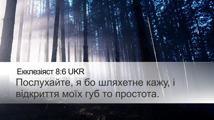 Екклезіяст 8:6 UKR Bible Verse Image