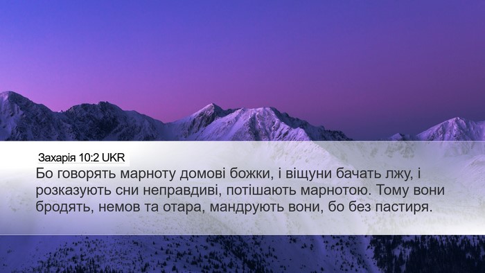 Захарія 10:2 UKR Bible Verse Image
