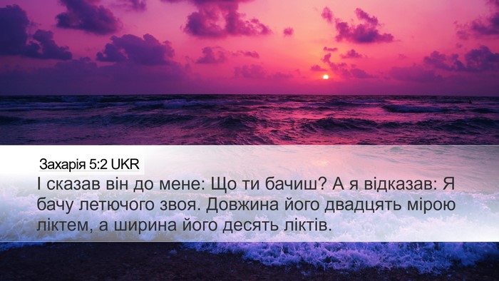 Захарія 5:2 UKR Bible Verse Image