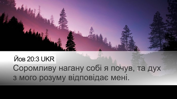 Йов 20:3 UKR Bible Verse Image