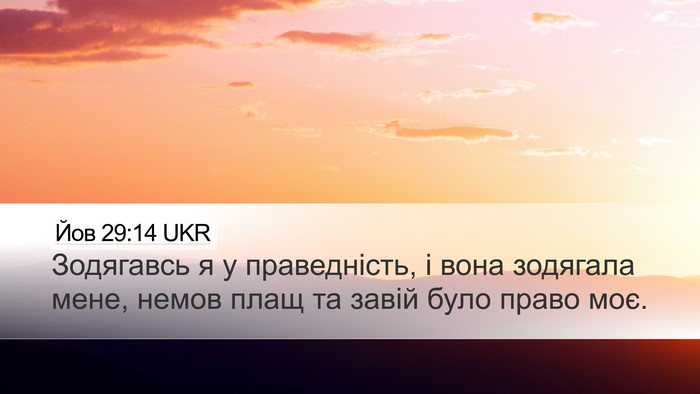 Йов 29:14 UKR Bible Verse Image