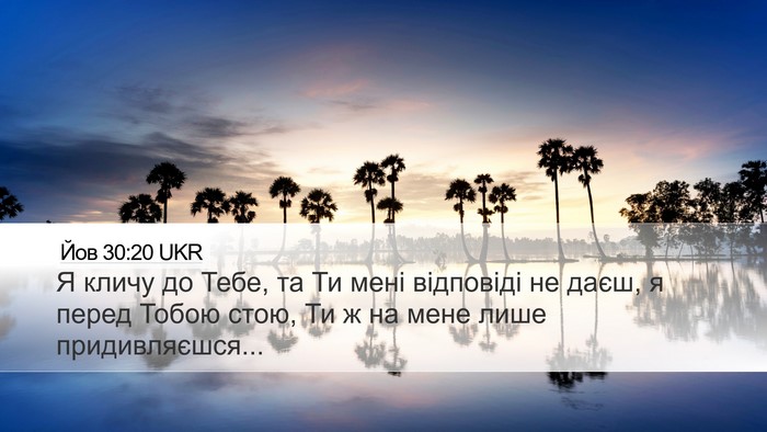 Йов 30:20 UKR Desktop Wallpaper - Я кличу до Тебе, та Ти мені - Desktop Bible Verse Wallpaper