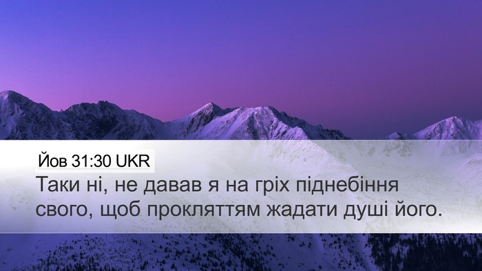 Йов 31:30 UKR Bible Verse Image