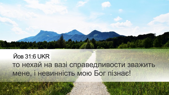 Йов 31:6 UKR Bible Verse Image