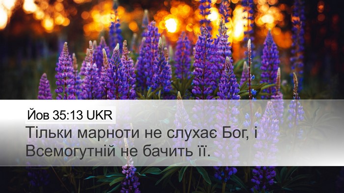 Йов 35:13 UKR Desktop Wallpaper - Тільки марноти не слухає - Desktop Bible Verse Wallpaper