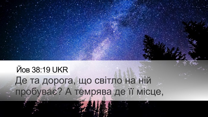 Йов 38:19 UKR Bible Verse Image