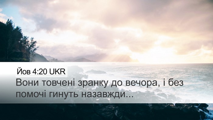 Йов 4:20 UKR Desktop Wallpaper - Вони товчені зранку до - Desktop Bible Verse Wallpaper