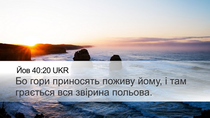 Йов 40:20 UKR Desktop Wallpaper - Бо гори приносять поживу - Desktop Bible Verse Wallpaper