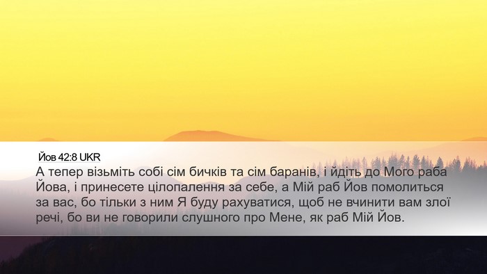 Йов 42:8 UKR Bible Verse Image