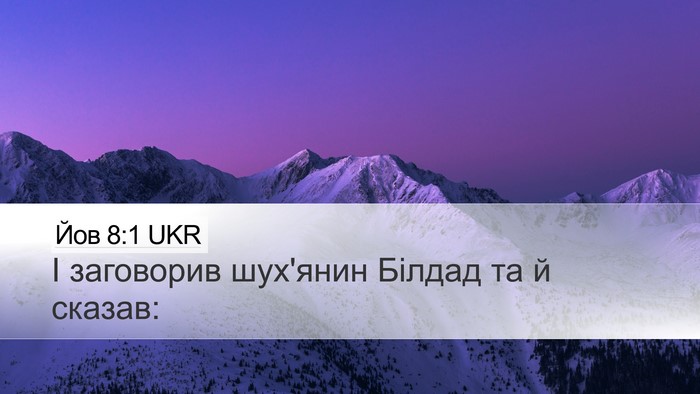 Йов 8:1 UKR Bible Verse Image