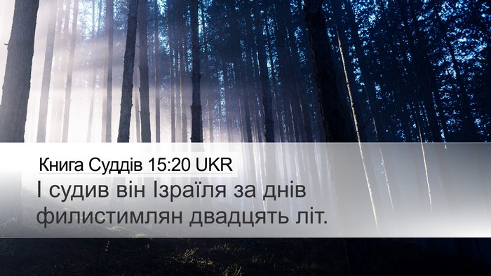 Книга Суддів 15:20 UKR Bible Verse Image