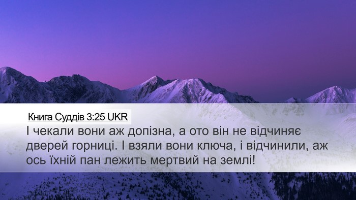 Книга Суддів 3:25 UKR Desktop Wallpaper - І чекали вони аж допізна, а - Desktop Bible Verse Wallpaper