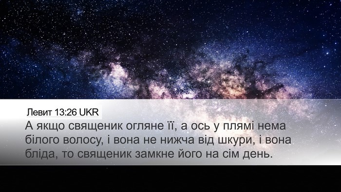 Левит 13:26 UKR Desktop Wallpaper - А якщо священик огляне її, - Desktop Bible Verse Wallpaper