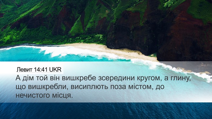 Левит 14:41 UKR Desktop Wallpaper - А дім той він вишкребе - Desktop Bible Verse Wallpaper