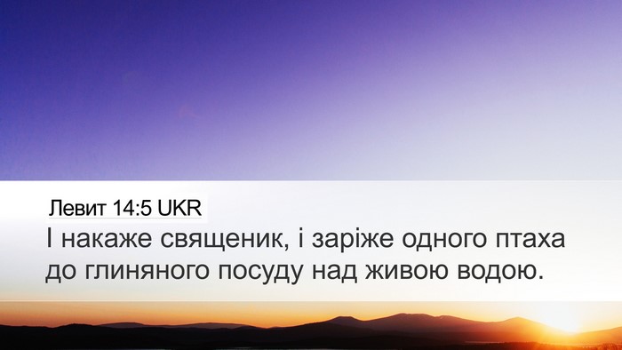 Левит 14:5 UKR Desktop Wallpaper - І накаже священик, і заріже - Desktop Bible Verse Wallpaper