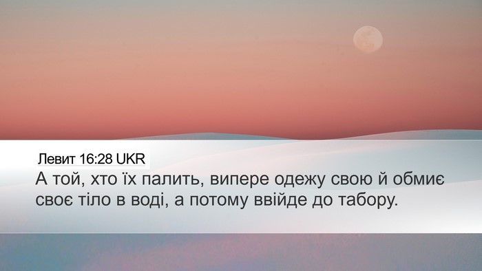 Левит 16:28 UKR Bible Verse Image