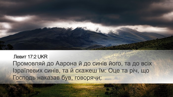 Левит 17:2 UKR Desktop Wallpaper - Промовляй до Аарона й до - Desktop Bible Verse Wallpaper