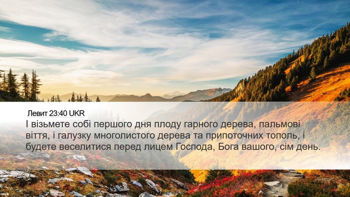 Левит 23:40 UKR Bible Verse Image