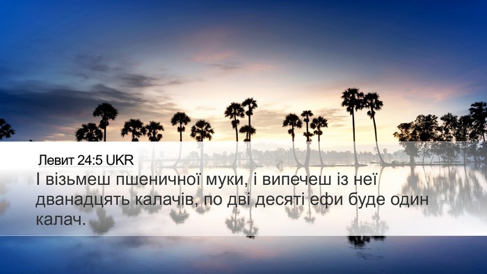Левит 24:5 UKR Bible Verse Image