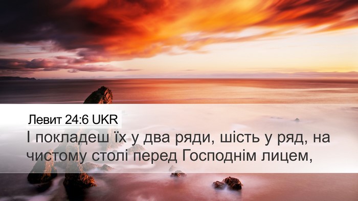 Левит 24:6 UKR Desktop Wallpaper - І покладеш їх у два ряди, - Desktop Bible Verse Wallpaper
