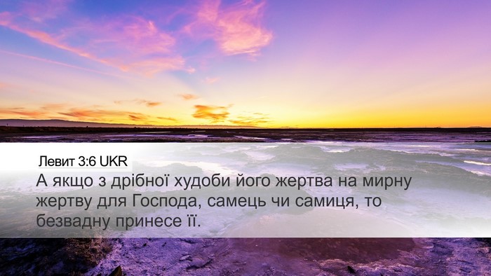 Левит 3:6 UKR Bible Verse Image