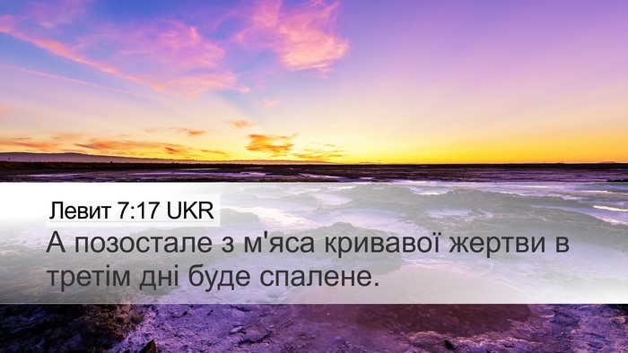 Левит 7:17 UKR Bible Verse Image