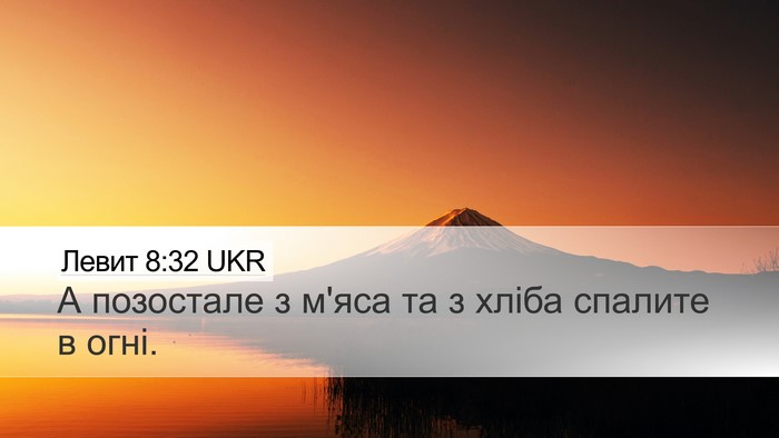 Левит 8:32 UKR Desktop Wallpaper - А позостале з м'яса та з - Desktop Bible Verse Wallpaper