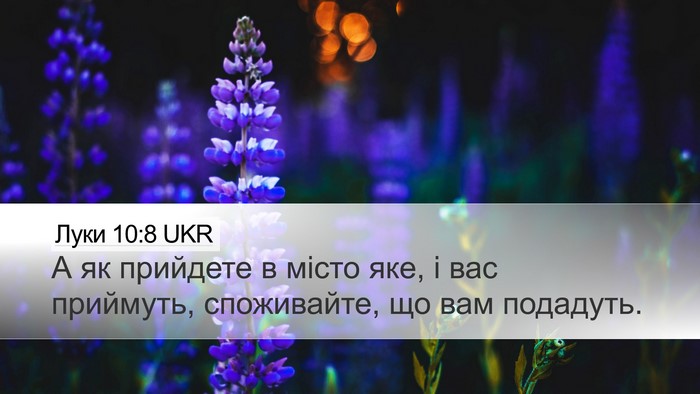 Луки 10:8 UKR Desktop Wallpaper - А як прийдете в місто яке, і - Desktop Bible Verse Wallpaper