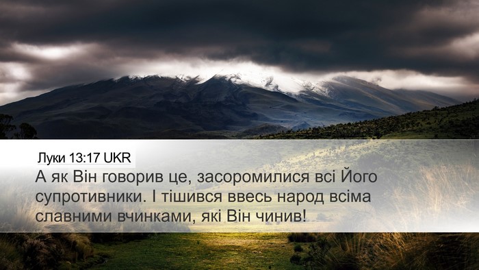 Луки 13:17 UKR Desktop Wallpaper - А як Він говорив це, - Desktop Bible Verse Wallpaper