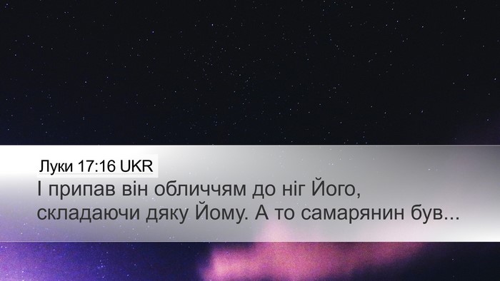 Луки 17:16 UKR Bible Verse Image