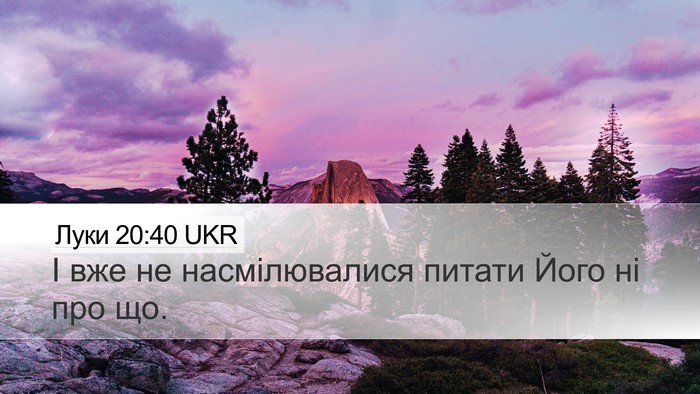 Луки 20:40 UKR Bible Verse Image