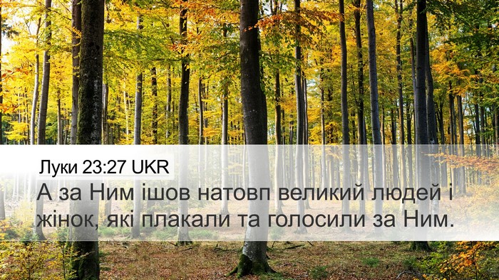Луки 23:27 UKR Bible Verse Image