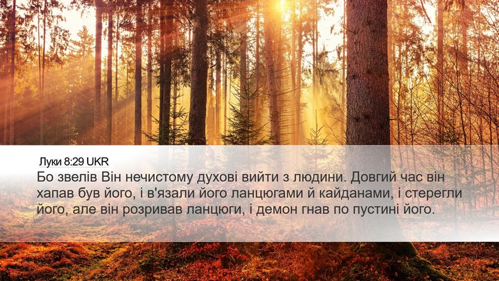 Луки 8:29 UKR Bible Verse Image