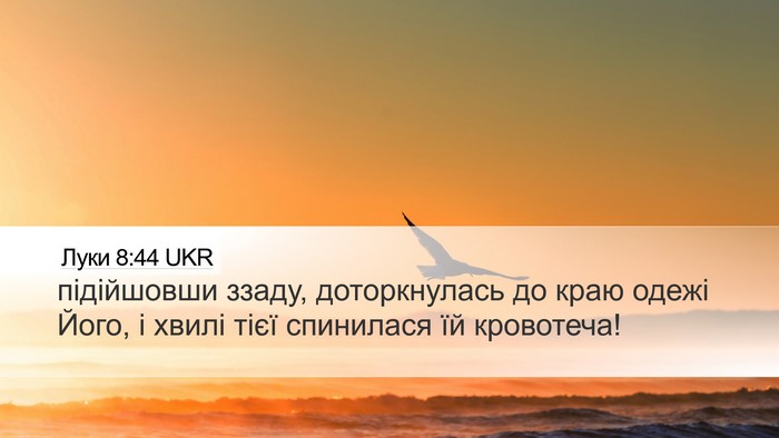 Луки 8:44 UKR Bible Verse Image
