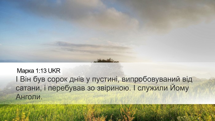 Марка 1:13 UKR Bible Verse Image