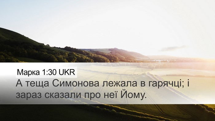 Марка 1:30 UKR Desktop Wallpaper - А теща Симонова лежала в - Desktop Bible Verse Wallpaper