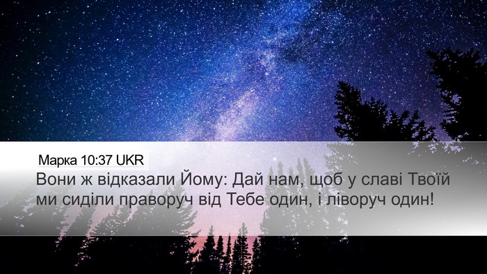 Марка 10:37 UKR Bible Verse Image