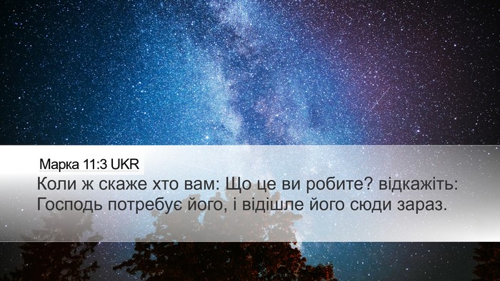 Марка 11:3 UKR Desktop Wallpaper - Коли ж скаже хто вам: Що це - Desktop Bible Verse Wallpaper