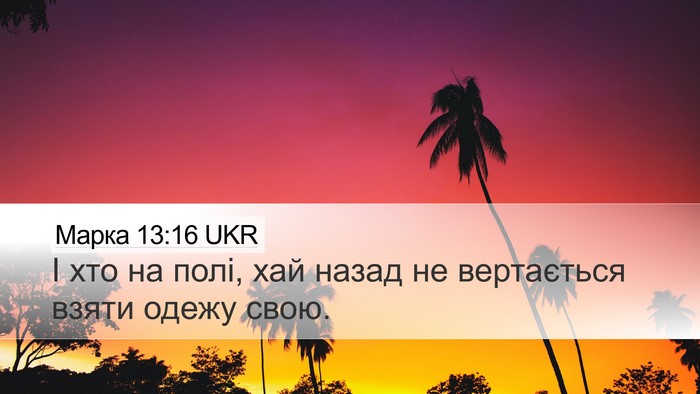 Марка 13:16 UKR Desktop Wallpaper - І хто на полі, хай назад не - Desktop Bible Verse Wallpaper