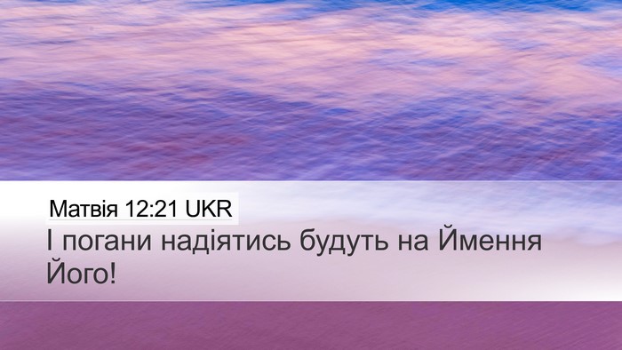 Матвія 12:21 UKR Bible Verse Image