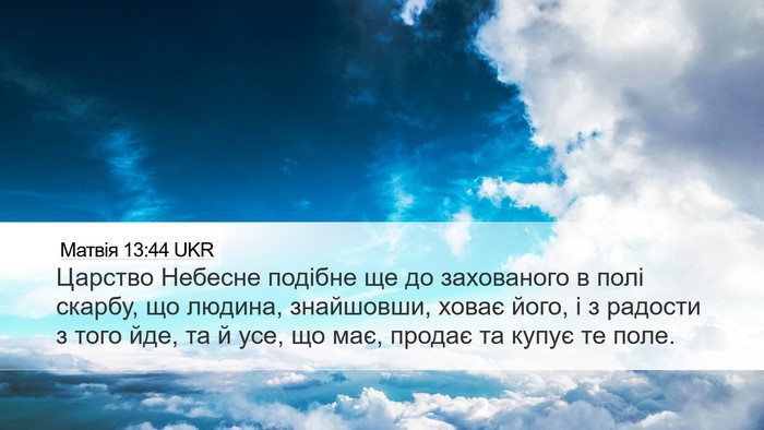 Матвія 13:44 UKR Bible Verse Image