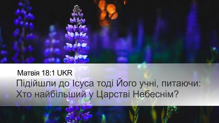 Матвія 18:1 UKR Desktop Wallpaper - Підійшли до Ісуса тоді - Desktop Bible Verse Wallpaper