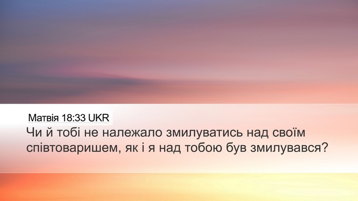Матвія 18:33 UKR Bible Verse Image