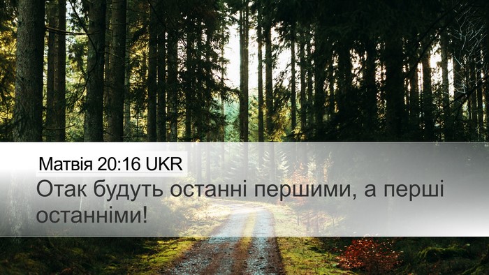 Матвія 20:16 UKR Bible Verse Image