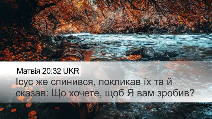 Матвія 20:32 UKR Bible Verse Image