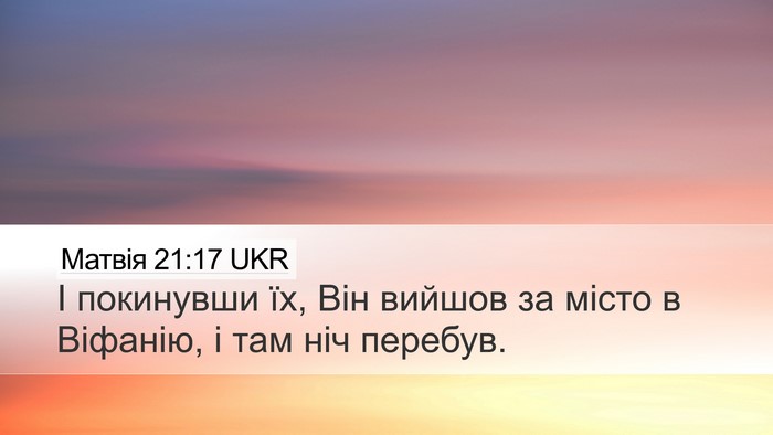 Матвія 21:17 UKR Bible Verse Image