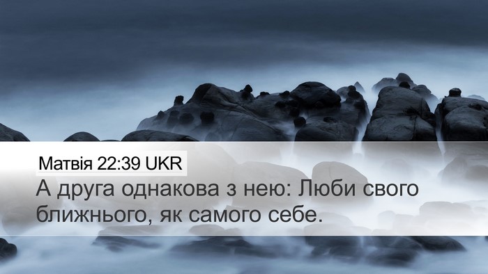Матвія 22:39 UKR Bible Verse Image