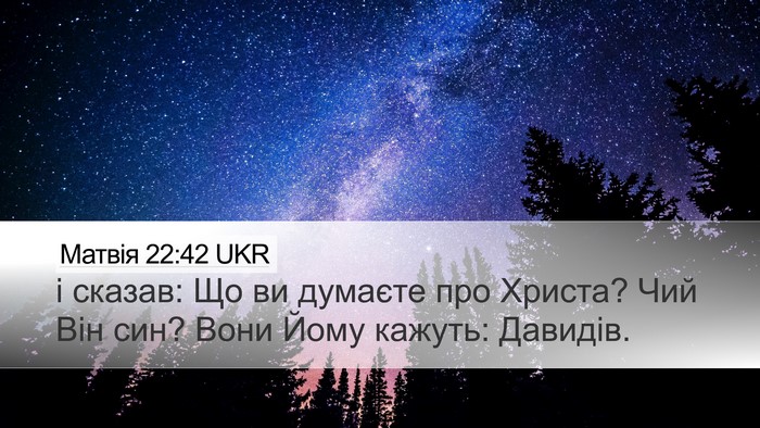 Матвія 22:42 UKR Bible Verse Image