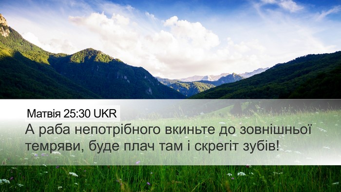 Матвія 25:30 UKR Bible Verse Image